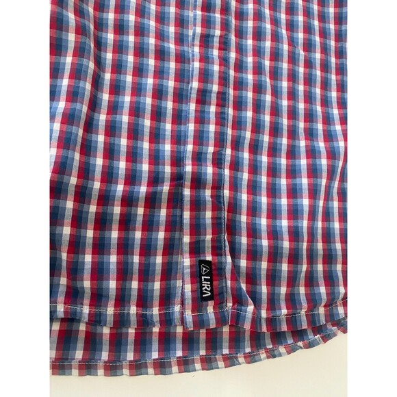 Lira Originals Button Up Dress Shirt Casual Red Blue Plaid Size: Large - Picture 6 of 10